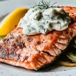 Grilled Salmon with Shallot Dill Sauce – Easy and Delicious