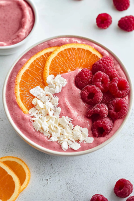 Raspberry Orange Smoothie Bowl - A Quick and Healthy Breakfast


