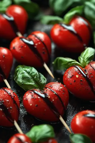 Heart-Shaped Caprese Skewers
