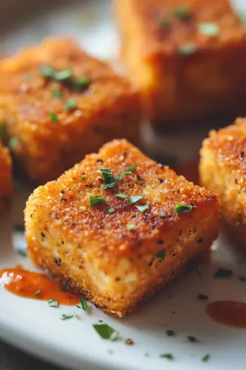 Baked Heart-Shaped Cornmeal Crusted Tofu
