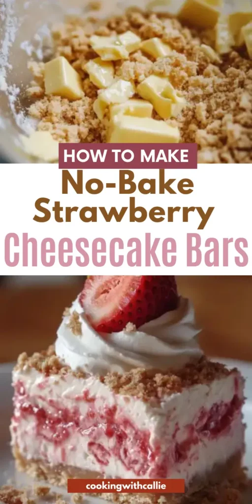No-Bake Strawberry cheesecake bars