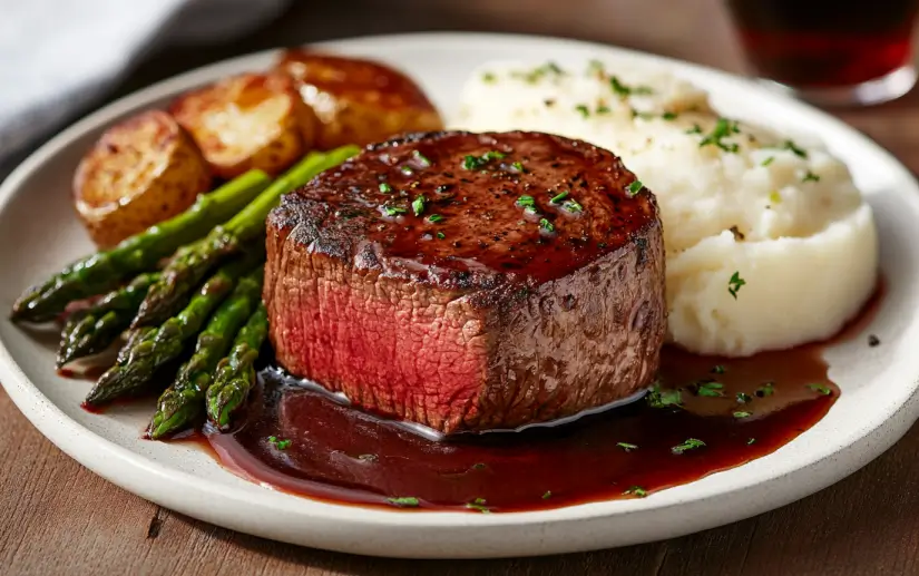 Filet Mignon with Red Wine Sauce