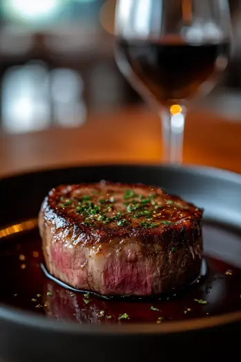 Filet Mignon with Red Wine Sauce
