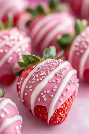 Pink Chocolate Covered Strawberries