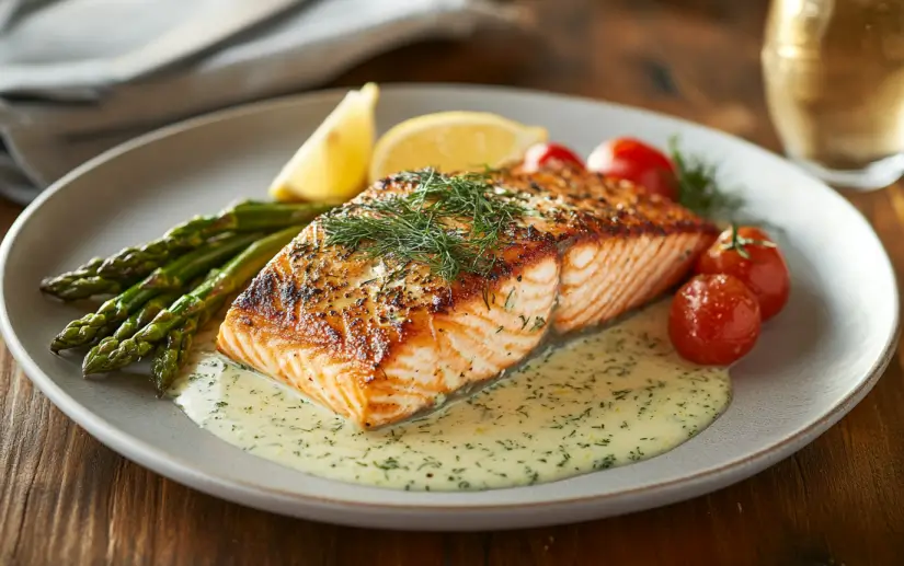 Seared Salmon with Lemon-Dill Sauce