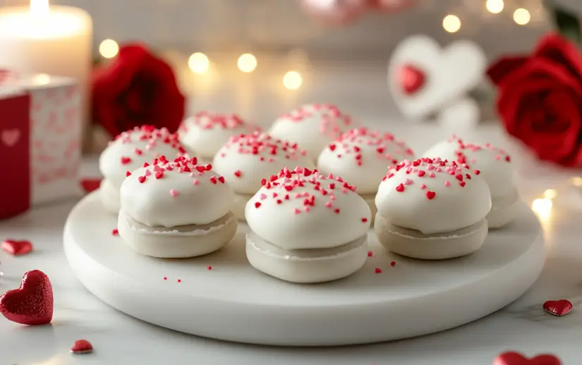 White Chocolate Covered Oreos for Valentine’s Day