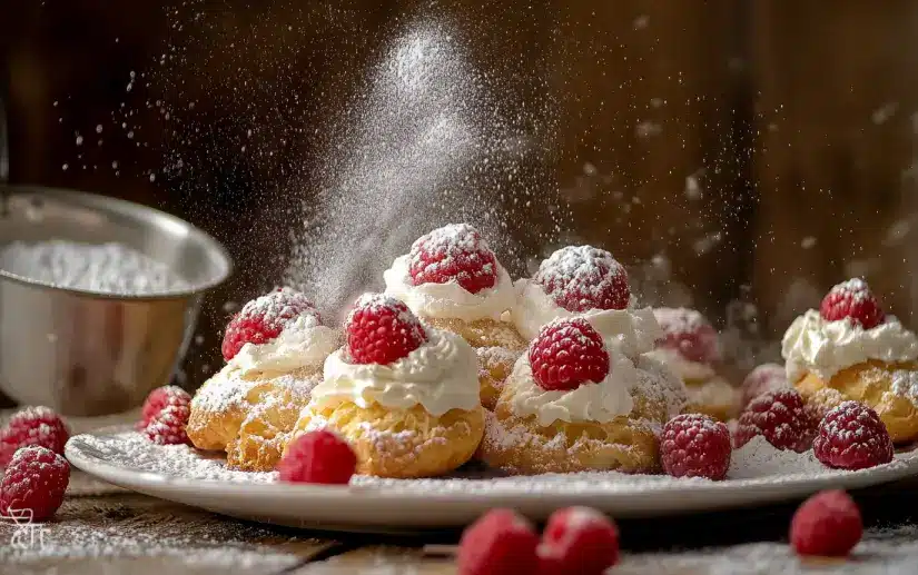 raspberry cream puffs