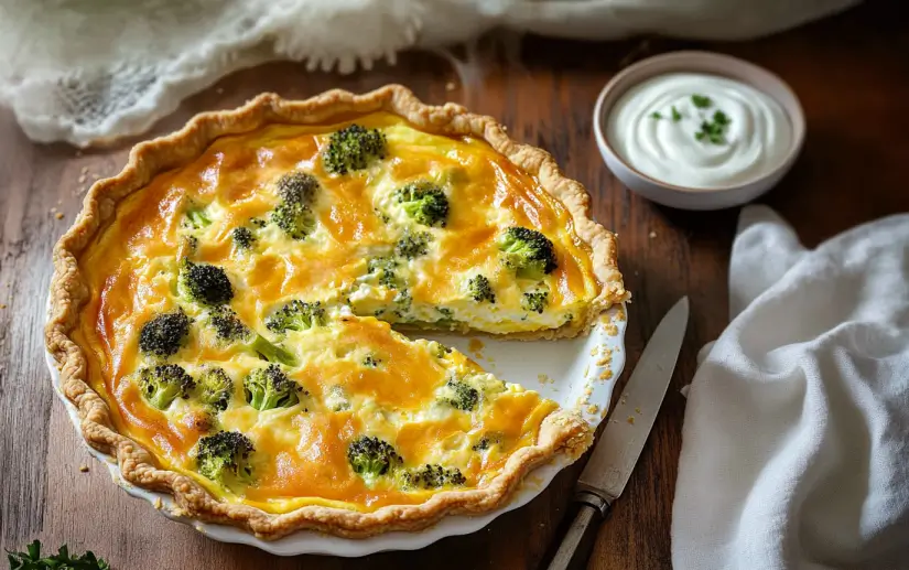 Broccoli Cheddar Quiche
