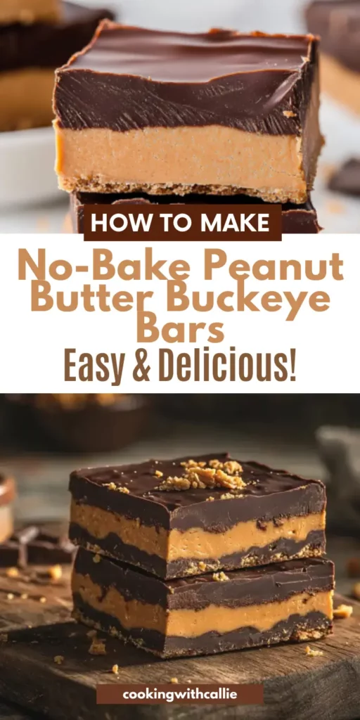 No-Bake Peanut Butter Buckeye Bars
