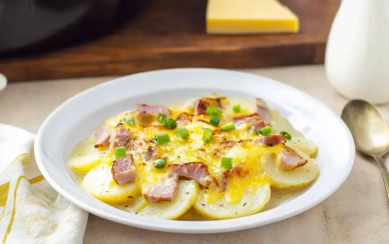 Crockpot Scalloped Potatoes and Ham