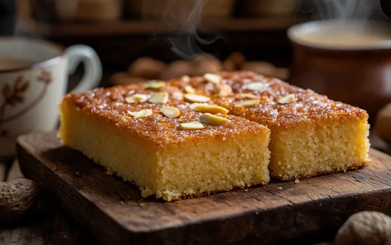 Iyengar Bakery Style Eggless Mawa Sooji Cake