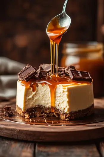 Homemade No-Bake Twix Cheesecake