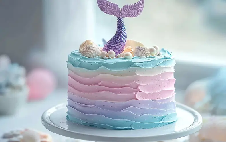Pastel Ombré Mermaid Cake