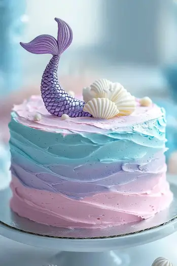 Pastel Ombré Mermaid Cake