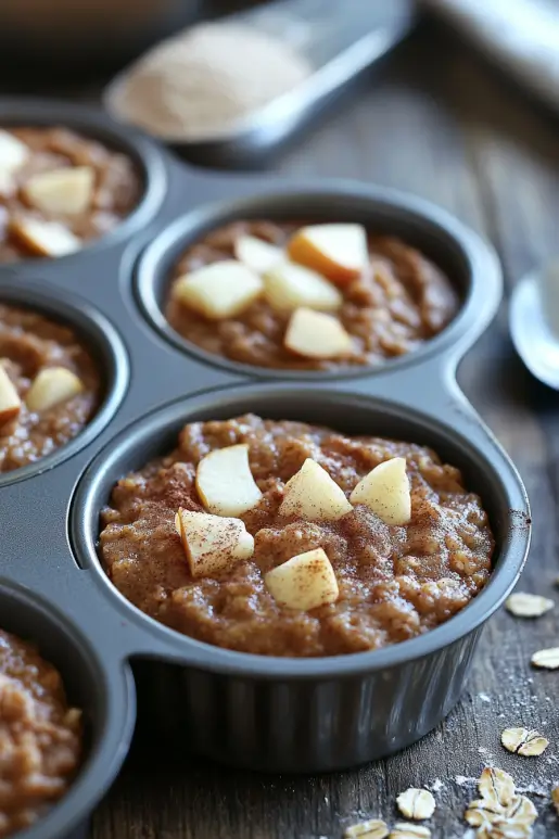 Cinnamon Apple Oatmeal Muffins