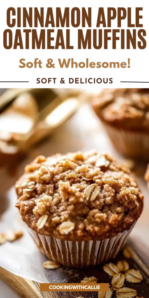 Cinnamon Apple Oatmeal Muffins – Soft & Wholesome!