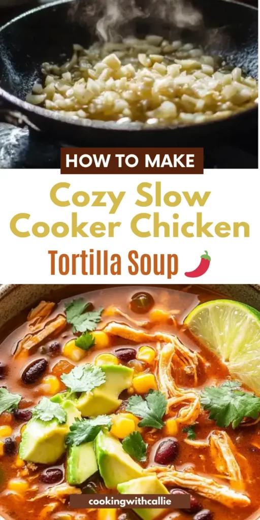 Cozy Slow Cooker Chicken Tortilla Soup 🌶️	
