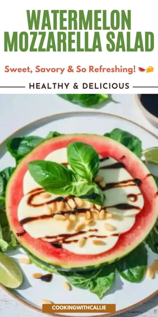 Watermelon Mozzarella Salad – Sweet, Savory & So Refreshing! 🍉🧀