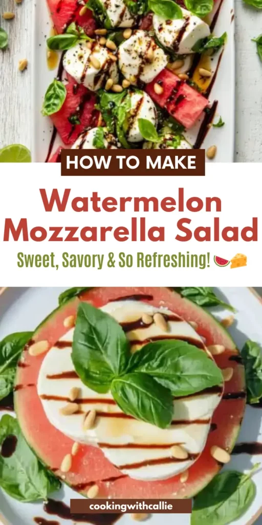 Watermelon Mozzarella Salad – Sweet, Savory & So Refreshing! 🍉🧀