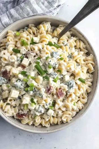 Creamy Bacon Blue Cheese Pasta Salad
