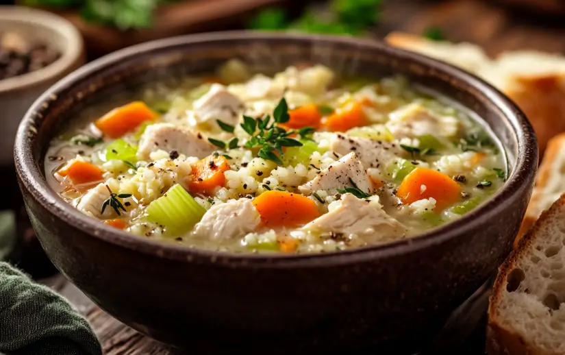 Crock Pot Chicken and Cauliflower Rice Soup