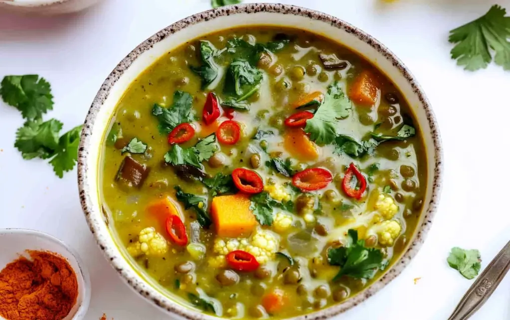 Green Coconut Curry Lentil Soup