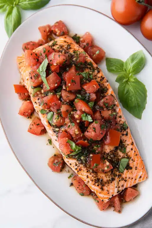 Italian Salmon with Tomato Basil Salsa
