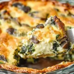 Spinach Mushroom and Feta Crustless Quiche