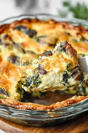  Spinach Mushroom and Feta Crustless Quiche