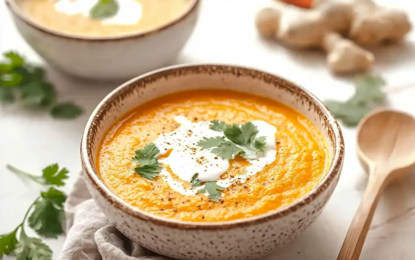 anti-inflammatory carrot soup with ginger and turmeric