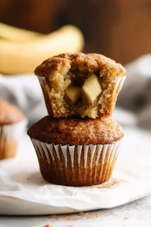 Apple Banana Muffins with Cinnamon