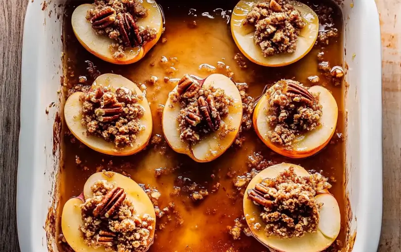 Baked apples with oatmeal