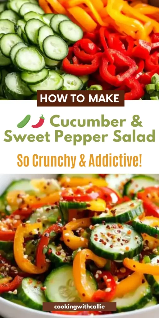 🥒 TikTok Viral Cucumber & Sweet Pepper Salad 🌶️ So Crunchy & Addictive!