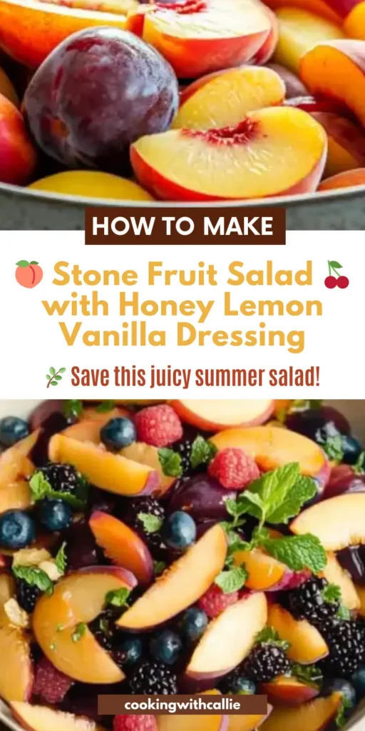 🍑 Stone Fruit Salad 🍒 with Honey Lemon Vanilla Dressing