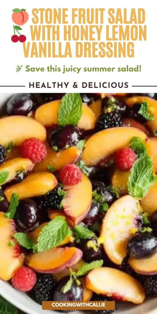 🍑 Stone Fruit Salad 🍒 with Honey Lemon Vanilla Dressing
