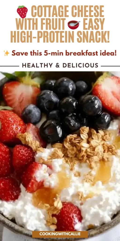 🍓 Cottage Cheese with Fruit 🥣 Easy High-Protein Snack!