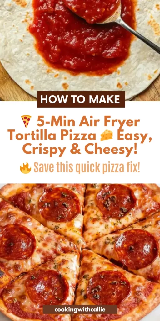 🍕 5-Min Air Fryer Tortilla Pizza 🧀 Easy, Crispy & Cheesy!