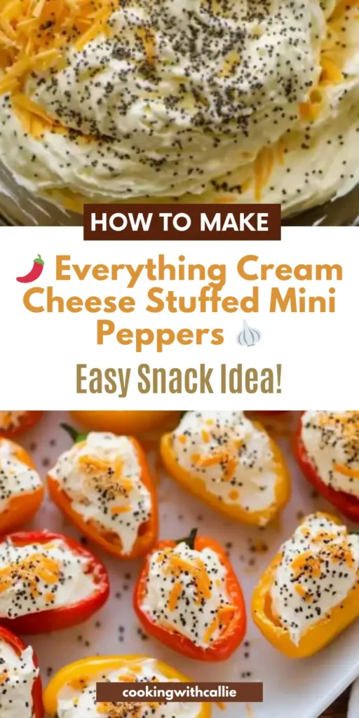 🌶️ Everything Cream Cheese Stuffed Mini Peppers 🧄
