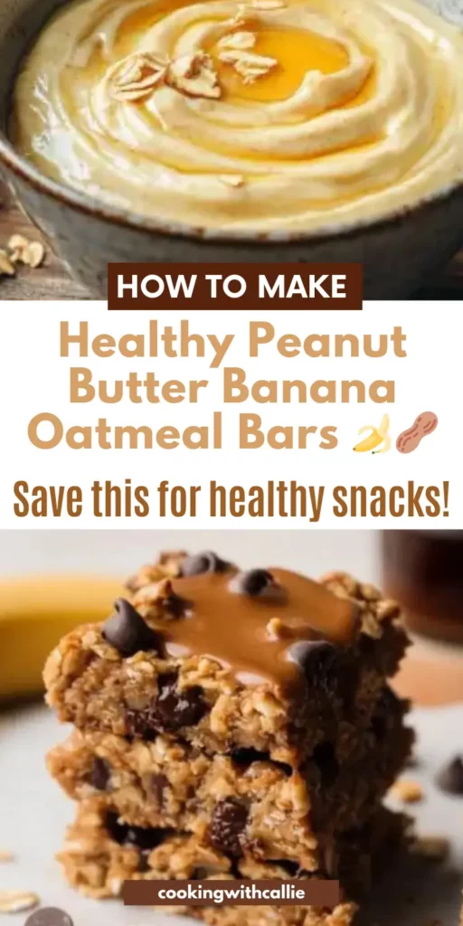 Healthy Peanut Butter Banana Oatmeal Bars 🍌🥜