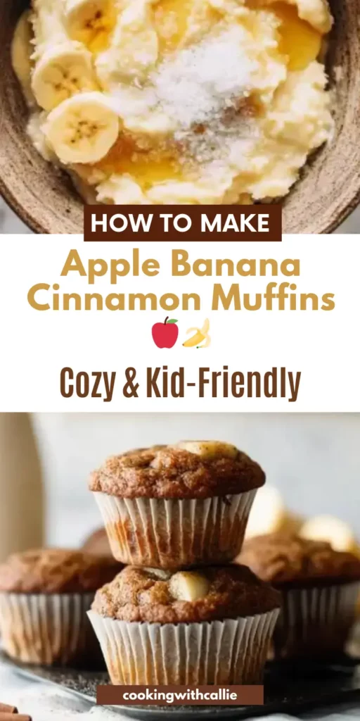 Apple Banana Cinnamon Muffins 🍎🍌 (Cozy & Kid-Friendly!)
