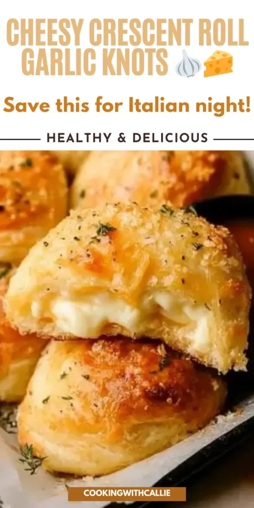 Cheesy Crescent Roll Garlic Knots 🧄🧀 (Easy & Buttery!)