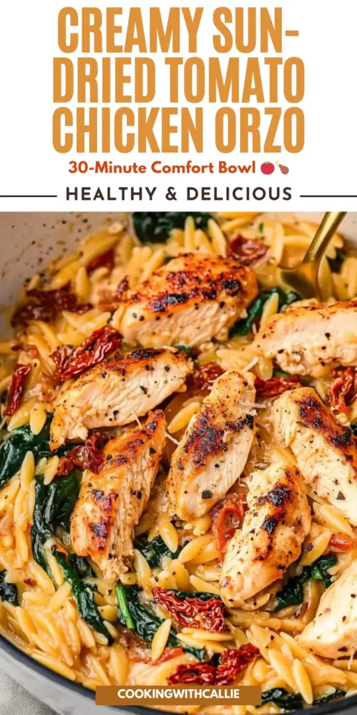 Creamy Sun-Dried Tomato Chicken Orzo – 30-Minute Comfort Bowl 🍅🍗