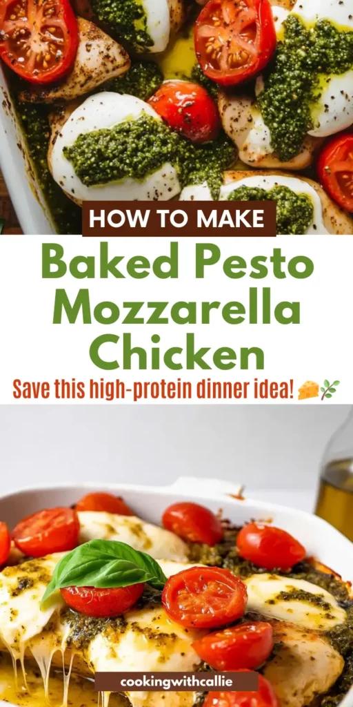 Baked Pesto Mozzarella Chicken – Cheesy, Juicy & Low-Carb! 🧀🌿