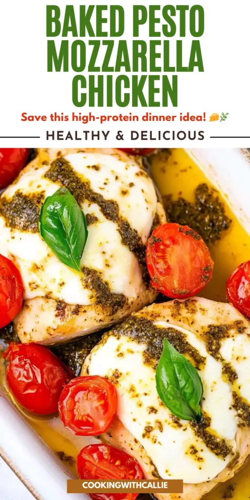 Baked Pesto Mozzarella Chicken – Cheesy, Juicy & Low-Carb! 🧀🌿