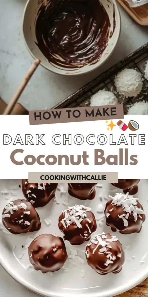 🍫🥥✨ Dark Chocolate Coconut Balls – Easy No-Bake Treat!
