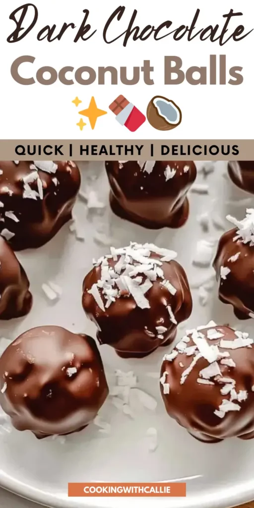 🍫🥥✨ Dark Chocolate Coconut Balls – Easy No-Bake Treat!