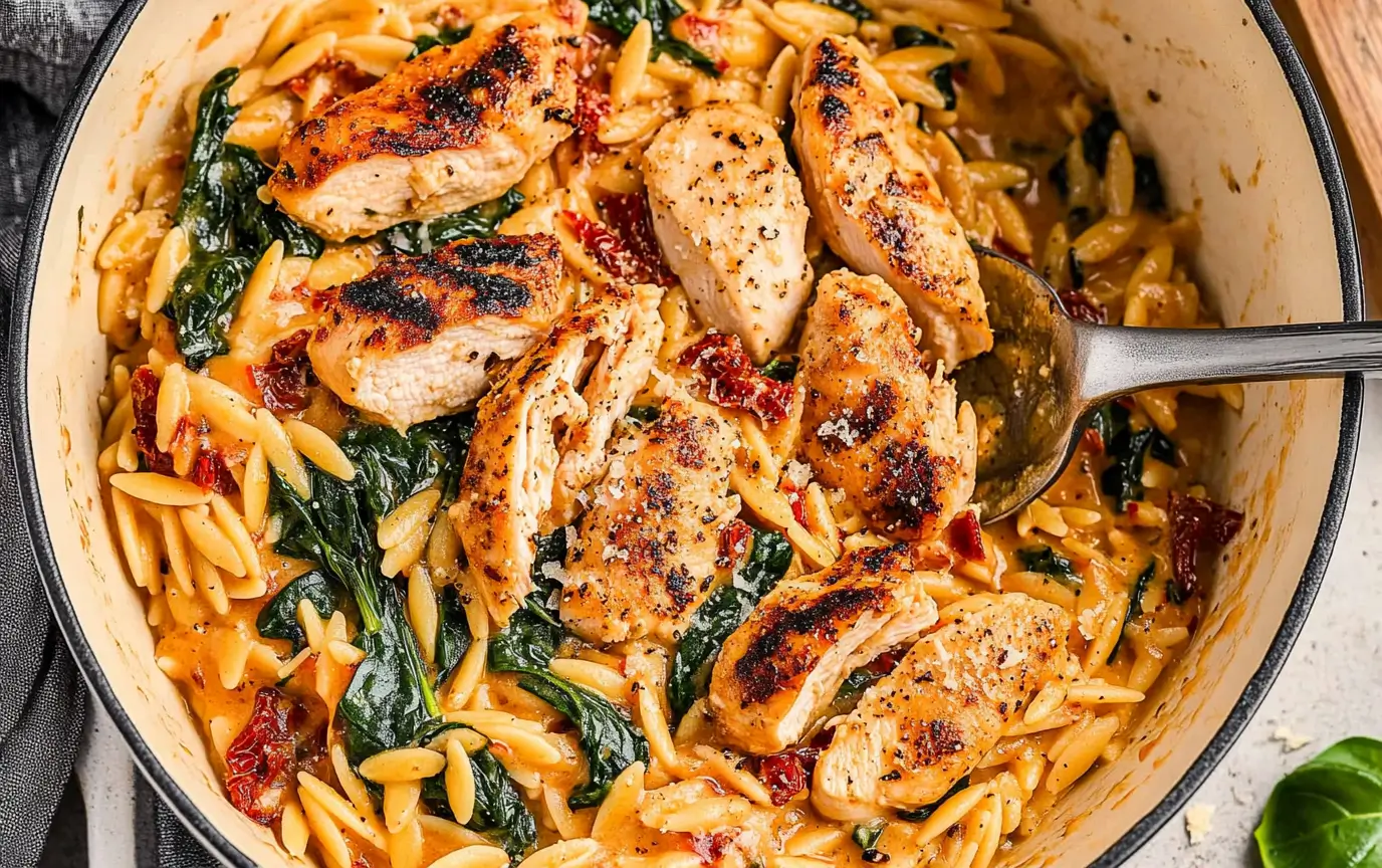 Creamy Sun-Dried Tomato Chicken Orzo