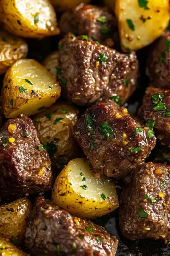 Garlic Butter Steak Bites & Potatoes