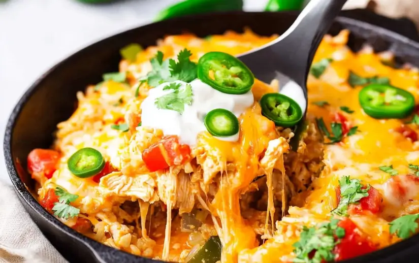 Keto Cheesy Chicken and Veggie Skillet