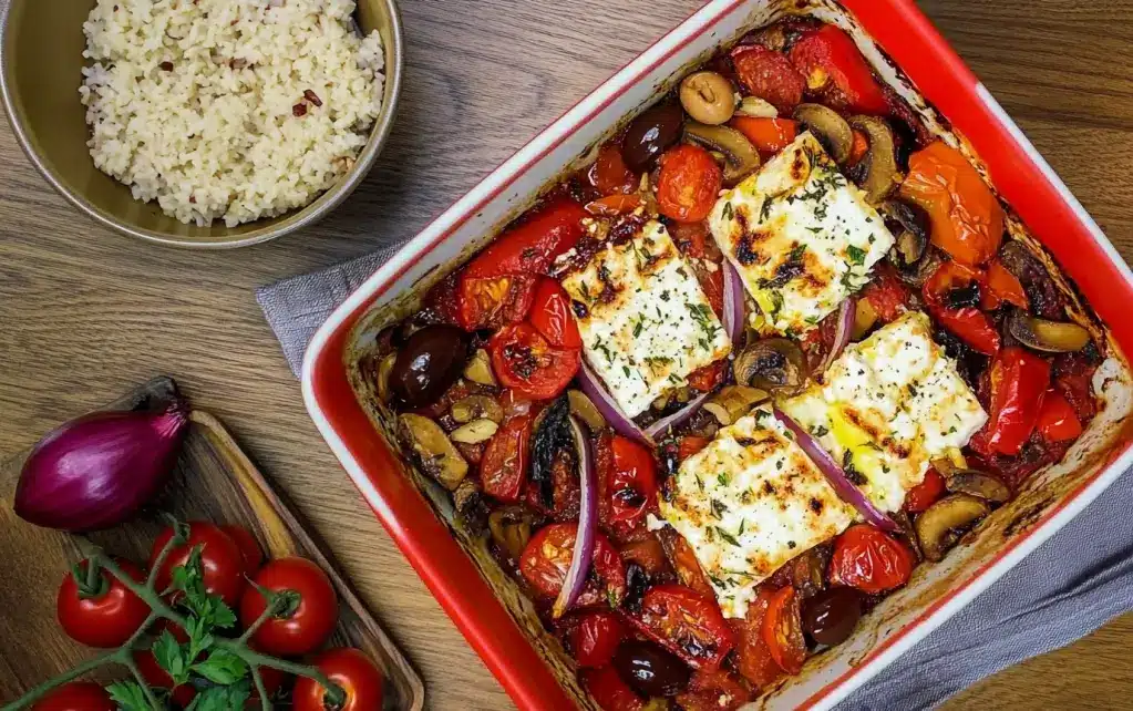 Melted Feta and Veggie Bake